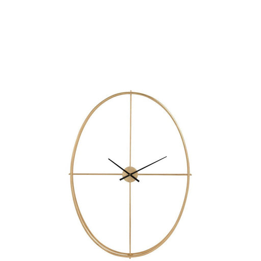 Klok Goud Metaal Ovaal 126x92 cm-Klokken-J-Line