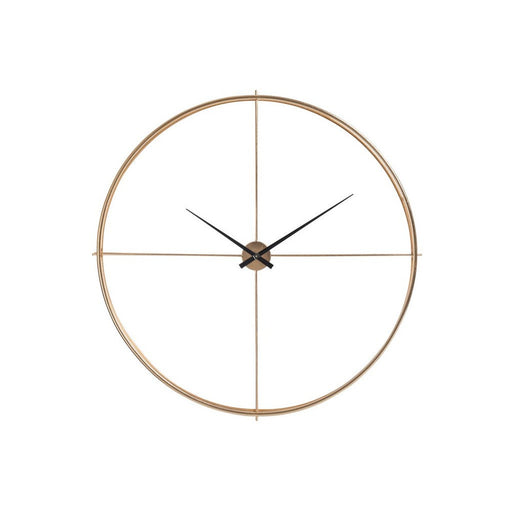 Klok Goud Metaal Rond 127 cm 127x127x10.5 cm-Klokken-J-Line