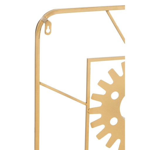 Klok Goud Metaal Vierkant 91x78 cm-Klokken-J-Line