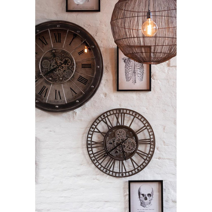 Klok Grijs Kunststof Antiek 60 cm-Wanddecoratie-J-Line