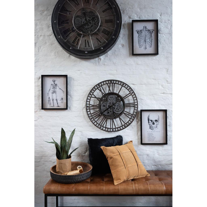 Klok Grijs Kunststof Antiek 60 cm-Wanddecoratie-J-Line
