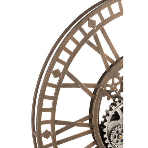 Klok Grijs Metaal Antiek 7x60 cm-Wanddecoratie-J-Line