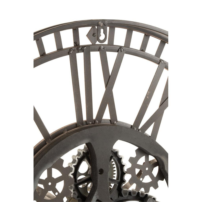 Klok Grijs Metaal Antiek 7x60 cm-Klokken-J-Line