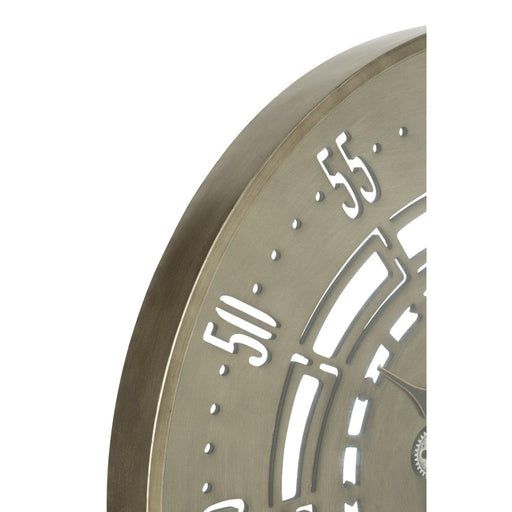 Klok Koper Glas Rond 90 cm 90x90x8 cm-Klokken-J-Line