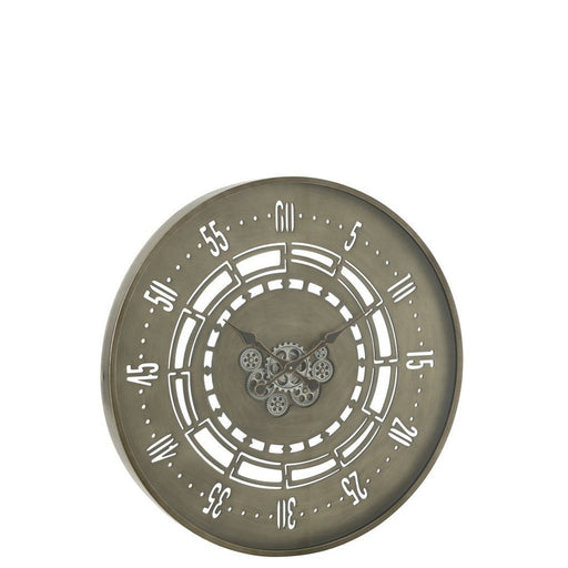 Klok Koper Glas Rond 90 cm 90x90x8 cm-Klokken-J-Line