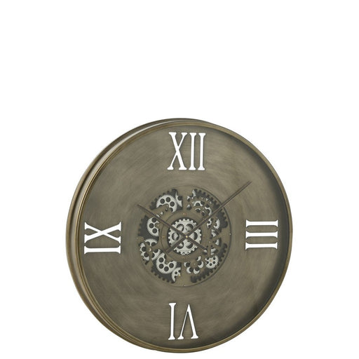 Klok Koper Metaal Rond 80 cm 80x80x10 cm-Klokken-J-Line