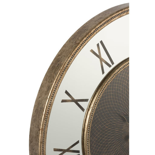 Klok MDF, Glas Goud 80x80x6 cm-Klokken-J-Line