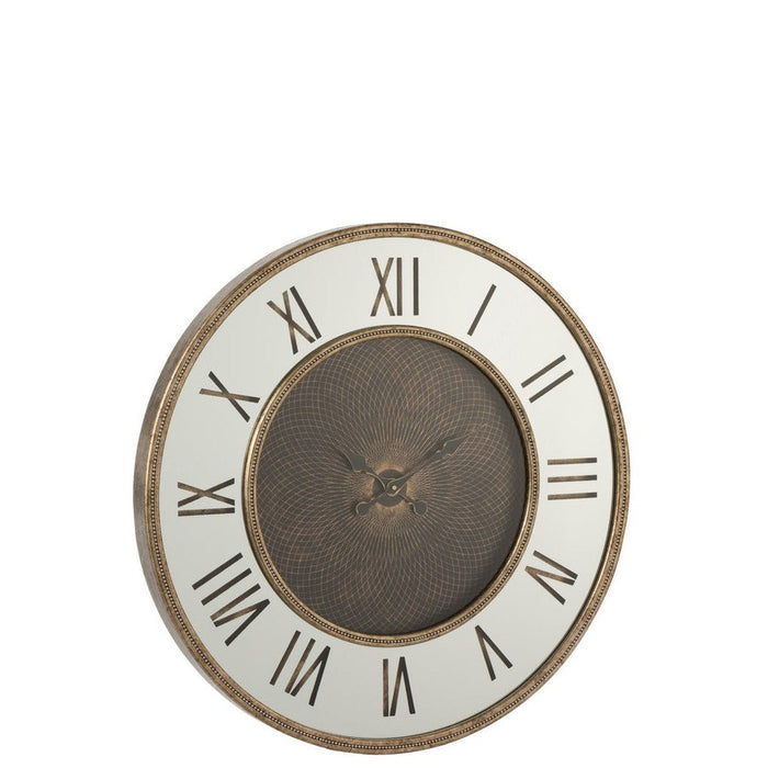 Klok MDF, Glas Goud 80x80x6 cm-Klokken-J-Line
