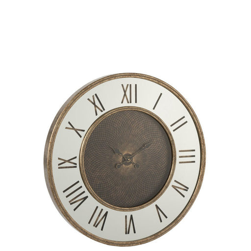 Klok MDF, Glas Goud 80x80x6 cm-Klokken-J-Line