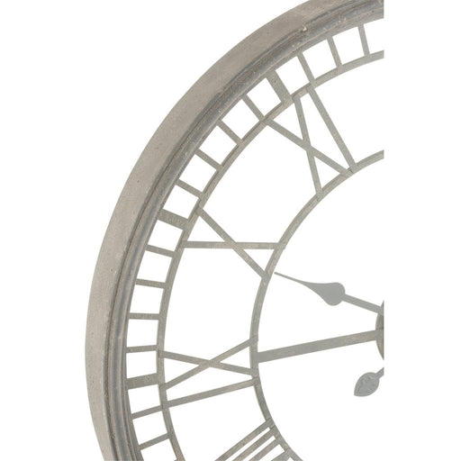Klok Romeinse cijfers Metaal/Glas Grijs 67x67x6.5 cm-Klokken-J-Line