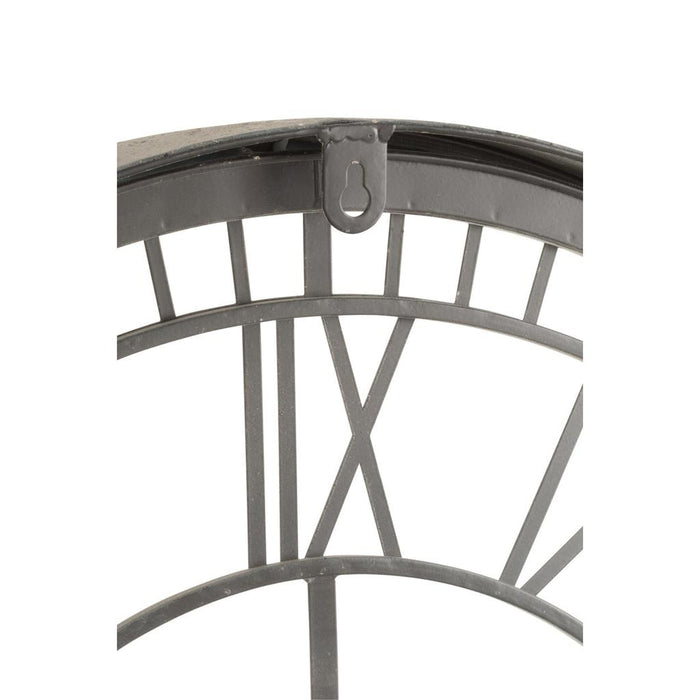 Klok Romeinse cijfers Metaal/Glas Grijs-Wanddecoratie-J-Line
