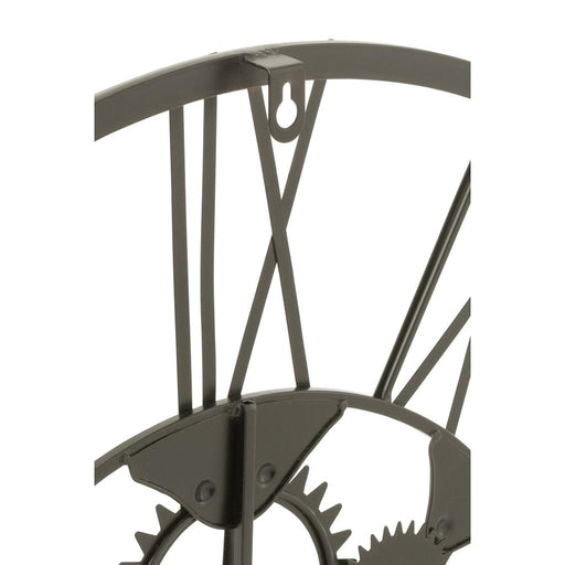 Klok Romeinse cijfers Wheels Metaal Zwart S 4x60x60 cm-Klokken-J-Line
