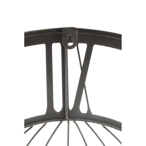 Klok Romeinse cijfers World Map Metaal Grijs-Klokken-J-Line