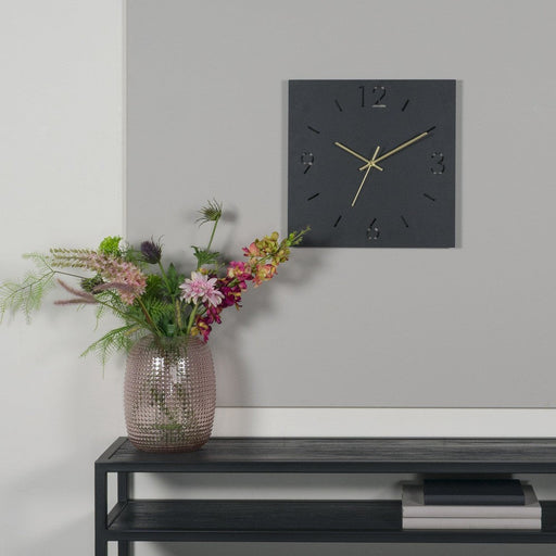 Klok TIME 40 x 40 Staal Zwart 40x3x40cm Spinder Design-Klokken-Spinder