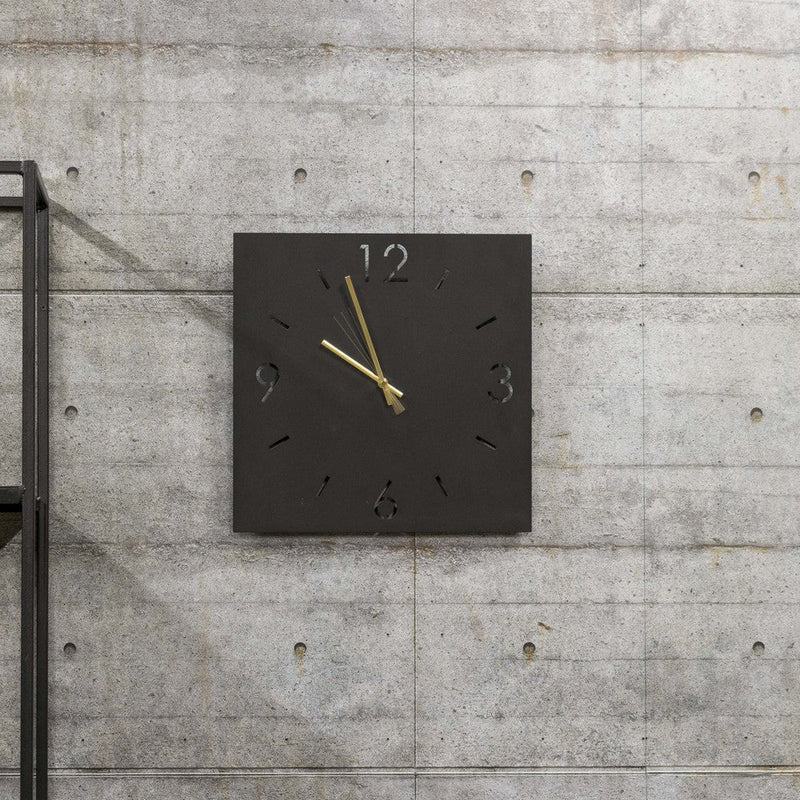 Klok TIME 40 x 40 Staal Zwart 40x3x40cm Spinder Design-Klokken-Spinder
