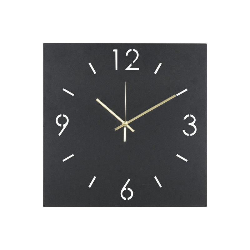 Klok TIME 40 x 40 Staal Zwart 40x3x40cm Spinder Design-Klokken-Spinder