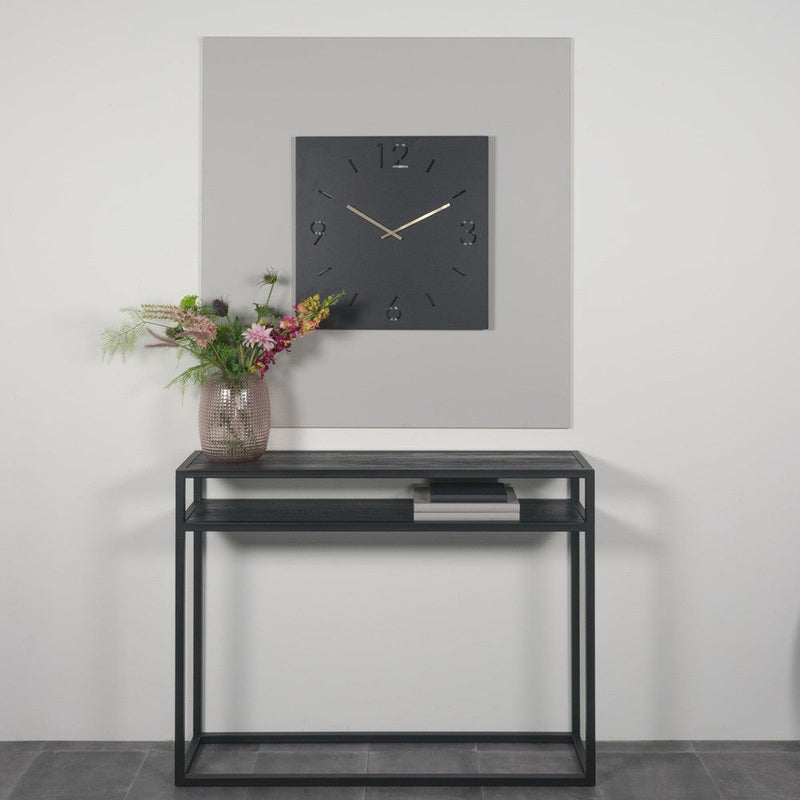 Klok TIME 60 x 60 Staal Zwart 60x3x60cm Spinder Design-Klokken-Spinder