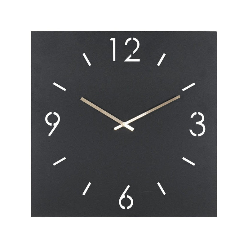 Klok TIME 60 x 60 Staal Zwart 60x3x60cm Spinder Design-Klokken-Spinder