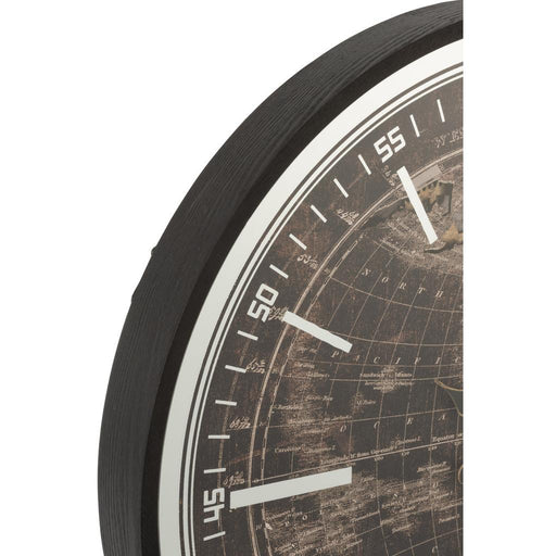 Klok Zwart Canvas L 80 cm 80x80x8 cm-Klokken-J-Line
