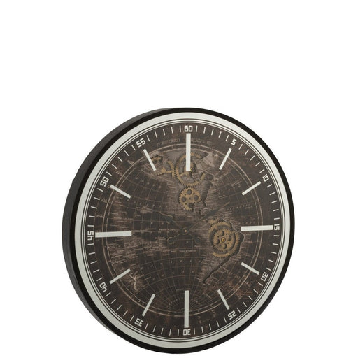 Klok Zwart Canvas L 80 cm-Wanddecoratie-J-Line