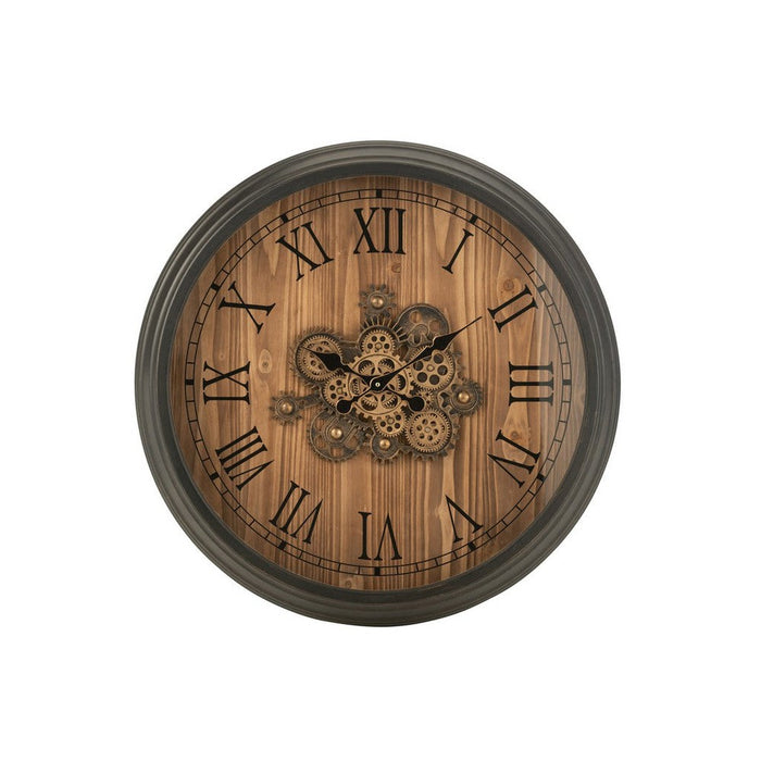 Klok Zwart Kunststof Rond 82 cm 82x82x8.5 cm-Klokken-J-Line