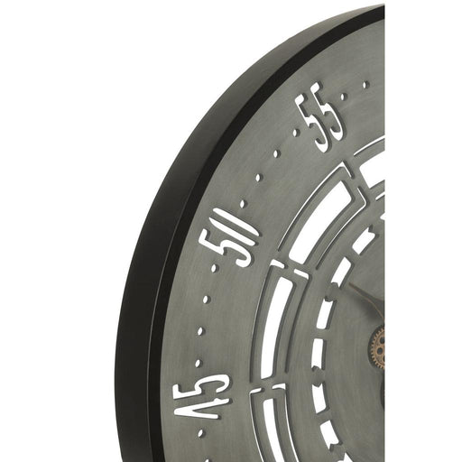 Klok Zwart Kunststof Rond 90 cm 90x90x8 cm-Klokken-J-Line