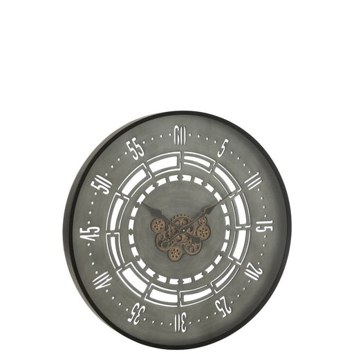 Klok Zwart Kunststof Rond 90 cm 90x90x8 cm-Klokken-J-Line