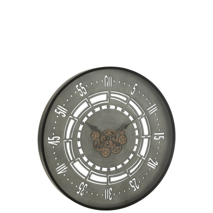 Klok Zwart Kunststof Rond 90 cm 90x90x8 cm-Klokken-J-Line