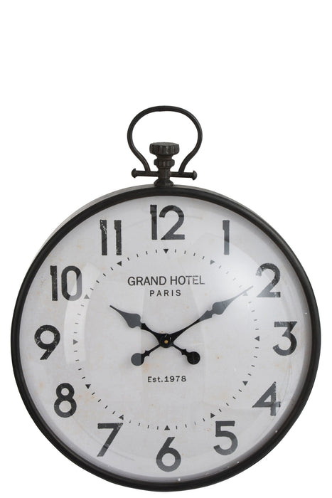 Klok Zwart Mdf Rond 69x55 cm-Klokken-J-Line