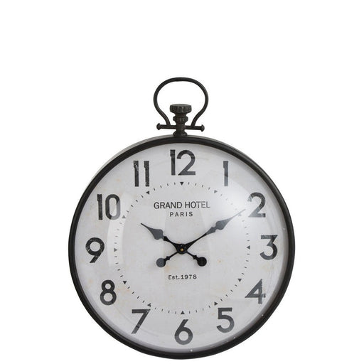 Klok Zwart Mdf Rond 69x55 cm-Klokken-J-Line