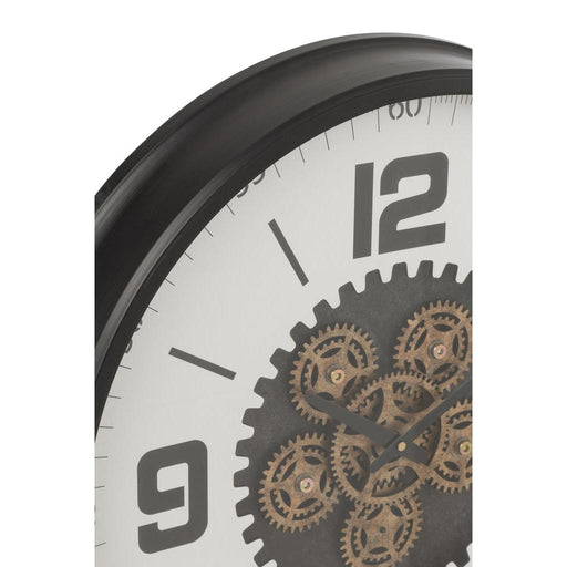 Klok Zwart Metaal L 10x60 cm-Wanddecoratie-J-Line
