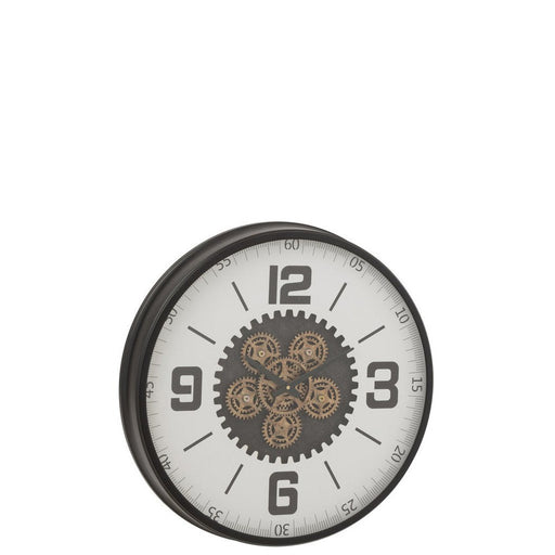 Klok Zwart Metaal L 10x60 cm-Wanddecoratie-J-Line
