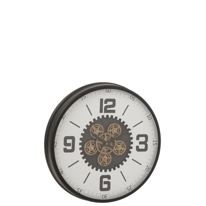 Klok Zwart Metaal L 10x60 cm-Wanddecoratie-J-Line