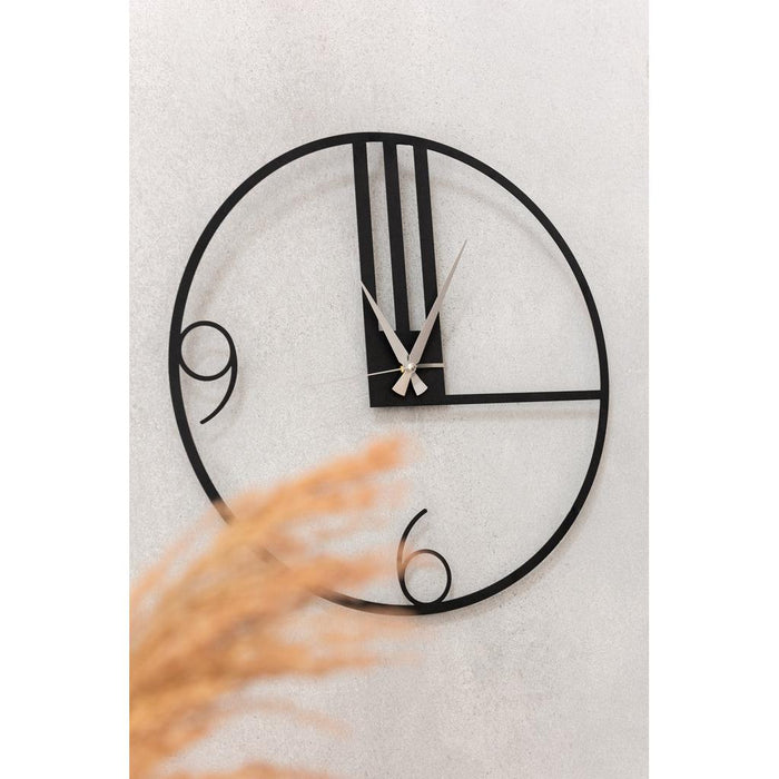 Klok Zwart Metaal L 69 cm Metaal 69x69x0.5 cm 30013-Klokken-J-Line