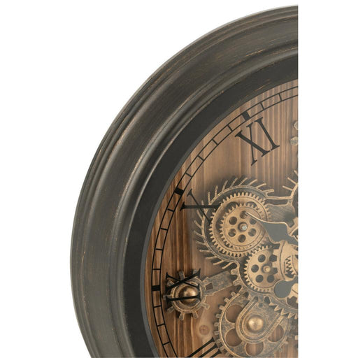 Klok Zwart Metaal Rond 58 cm 58x58x9 cm-Klokken-J-Line