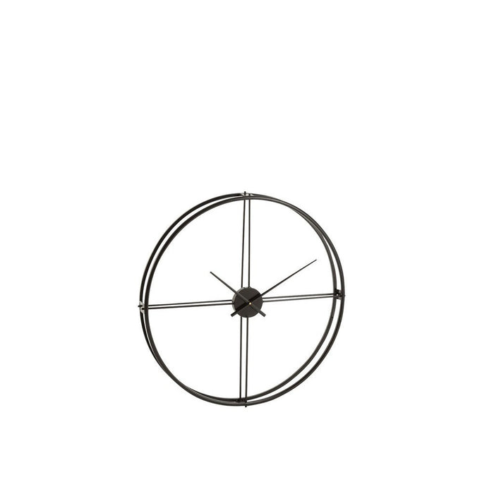 Klok Zwart Metaal Rond 80 cm-Klokken-J-Line