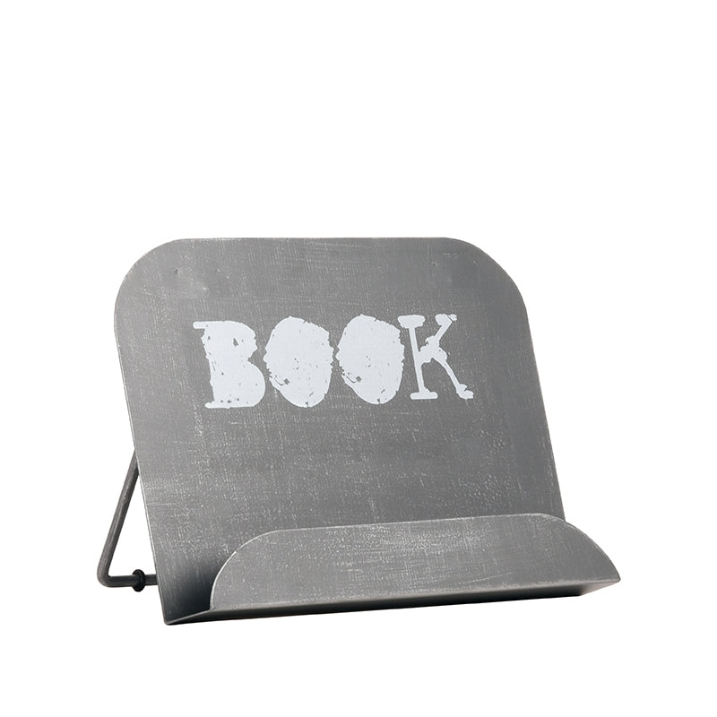 Kookboekstandaard Antiek Grijs Metaal - 27x14x20 cm-Kookboekstandaards-LABEL51