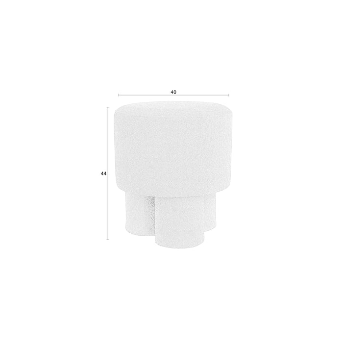 Kruk Marcos Polyester Wit Ø40x44 cm-Krukken-Creating Home