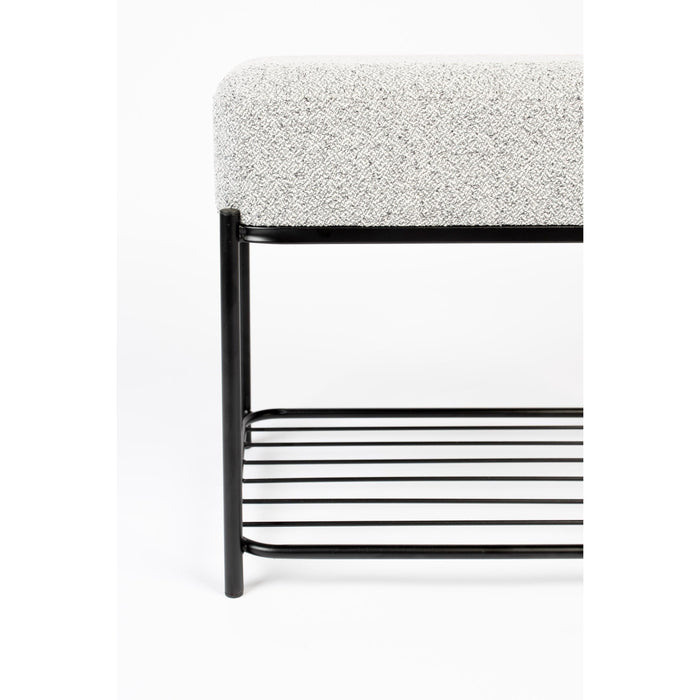 Kruk Milou Rectangular MDF, Pine hout, Polyester Grijs 50x35 cm