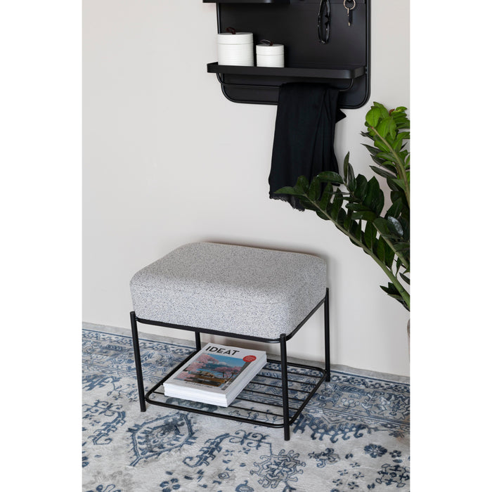 Kruk Milou Rectangular MDF, Pine hout, Polyester Grijs 50x35 cm-Krukken-Creating Home