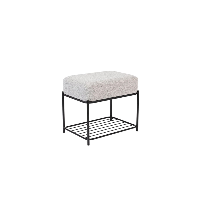 Kruk Milou Rectangular MDF, Pine hout, Polyester Grijs 50x35 cm-Krukken-Creating Home