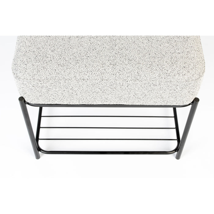 Kruk Milou Rectangular MDF, Pine hout, Polyester Grijs 50x35 cm-Krukken-Creating Home