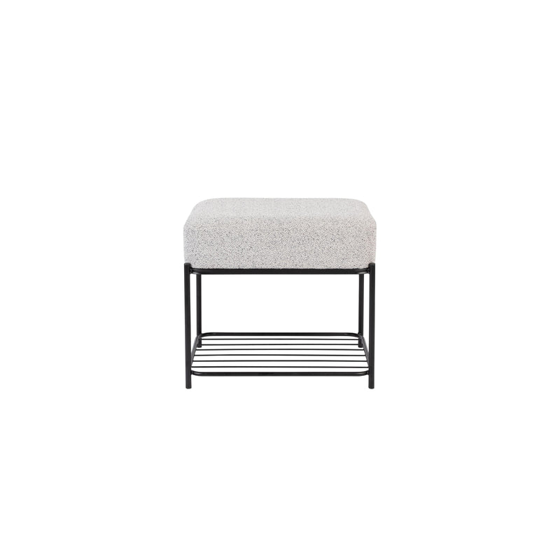 Kruk Milou Rectangular MDF, Pine hout, Polyester Grijs 50x35 cm-Krukken-Creating Home