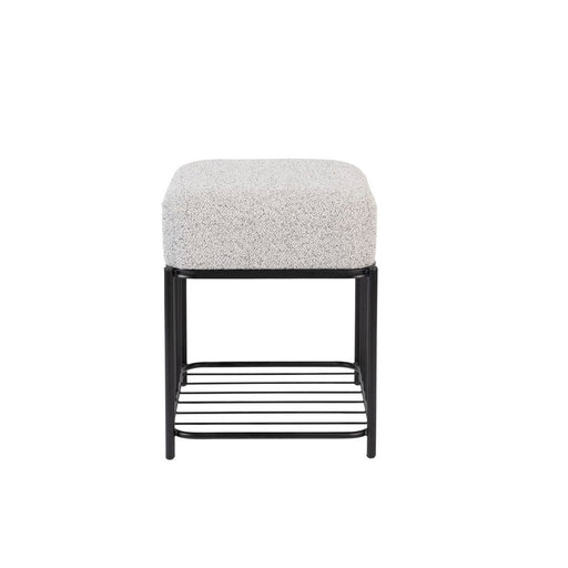 Kruk Milou Square MDF, Pine hout, Polyester Grijs 35x35 cm-Krukken-Creating Home