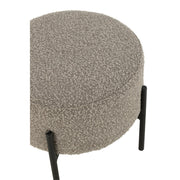Krukje Bouclé Plywood/Polyester Grijs/Zwart 44x44x41.5 cm-Krukken-J-Line