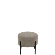 Krukje Bouclé Plywood/Polyester Grijs/Zwart 44x44x41.5 cm-Krukken-J-Line