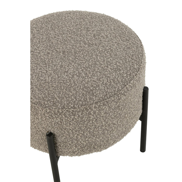 Krukje Bouclé Plywood/Polyester Grijs/Zwart-Krukken-J-Line