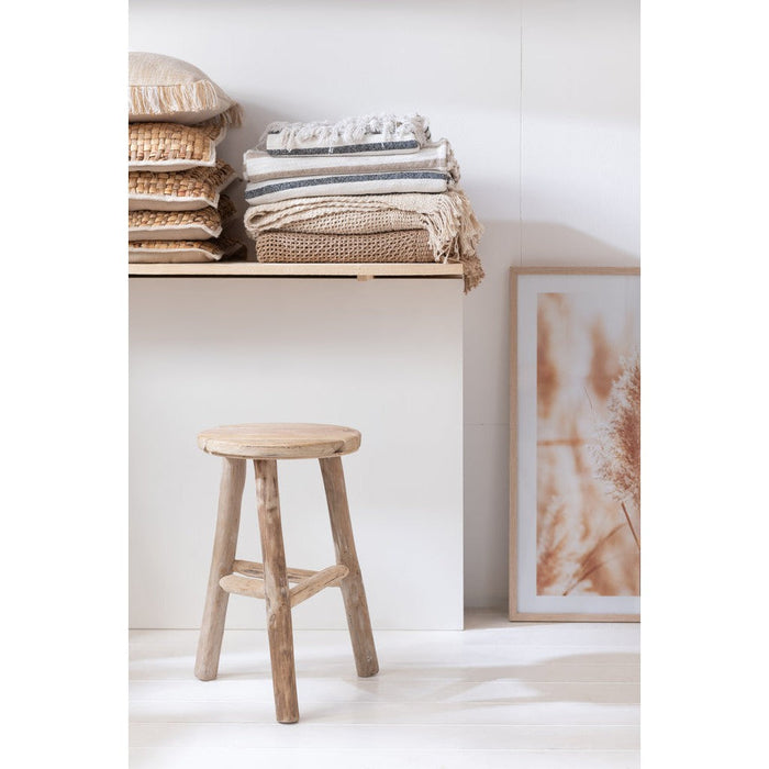 Krukje Naturel Eiken hout Rond 40 cm-Krukjes-J-Line