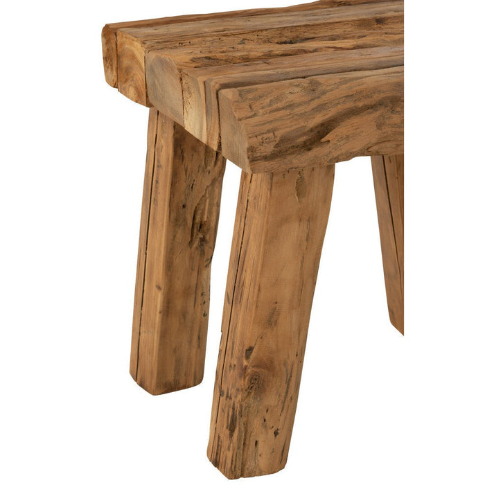 Krukje Naturel Teakhout 35 cm 35x35x35 cm-Krukken-J-Line