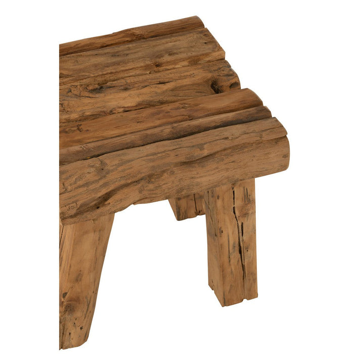 Krukje Naturel Teakhout 35 cm 35x35x35 cm-Krukken-J-Line